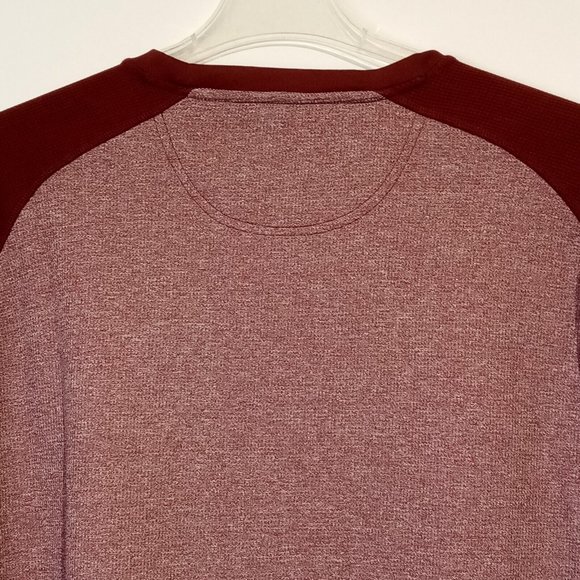 Greg Norman Waffle Knit Pullover Shirt Thermal Tasso Elba Wine/Burgundy XXL EXC - Picture 9 of 10